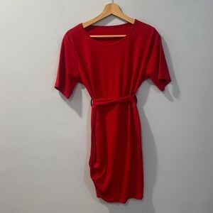 Red Belted Dress